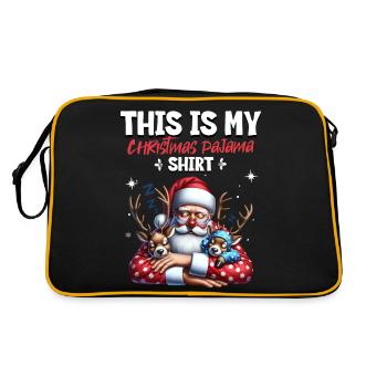 Sleep lazy Santa Claus This is my Christmas pajama - Retro Bag - black/gold - Back