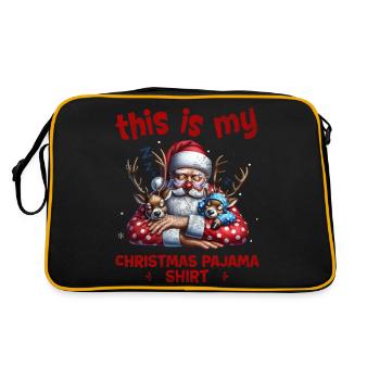 Sleep lazy Santa Claus This is my Christmas pajama - Retro Bag - black/gold - Back