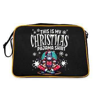 Sleep lazy Santa Claus This is my Christmas pajama - Retro Bag - black/gold - Back