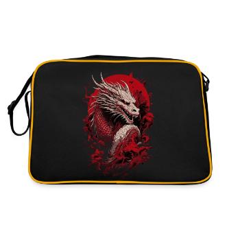 Japanese dragon, ghostly - Retro Bag - black/gold - Back