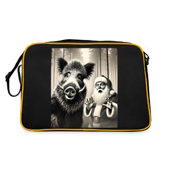 Chats Selfie Père Noël - Sac Retro - noir/or - Dos