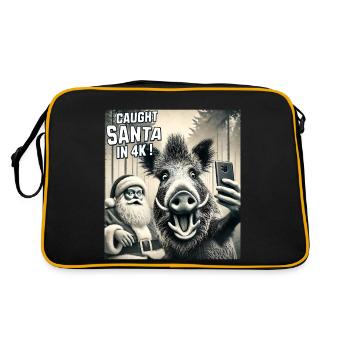Chats Selfie Père Noël - Sac Retro - noir/or - Dos