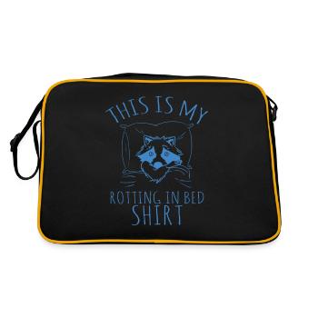 This Is My Rotting In Bed Shirt Raccoon Funny - Retro Bag - black/gold - Back