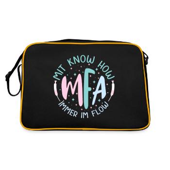 MFA Know How Medizinische Fachangestellte - Retro Tasche - Schwarz/Gold - Hinten