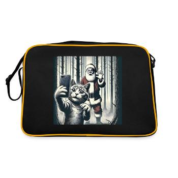 Chats Selfie Père Noël - Sac Retro - noir/or - Dos