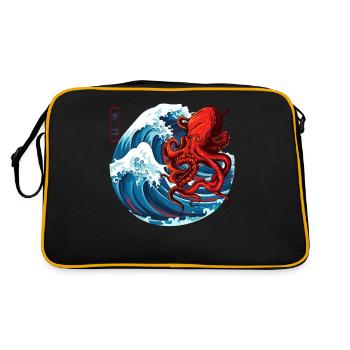 Oktopus Japanische Kunst Octopus Japanese Art - Retro Bag - black/gold - Back