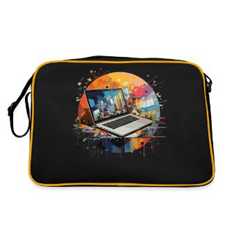 Laptop Calculator Computer - Retro Bag - black/gold - Back