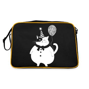 Cat celebrates birthday - Retro Bag - black/gold - Back