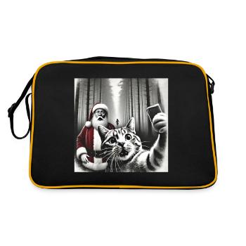 Chats Selfie Père Noël - Sac Retro - noir/or - Dos