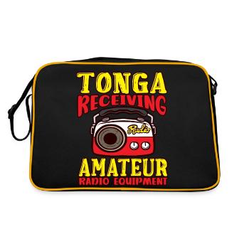 Amateur Radio Tonga Receiving Ham Radio - Retro Bag - black/gold - Back