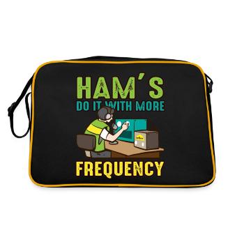 Radio Machen Sie es mit Frequenz Amateurfunk - Retro Tasche - Schwarz/Gold - Hinten
