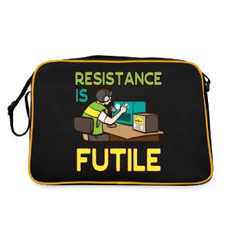 Amateurwiderstand vergeblicher Amateurfunk - Retro Tasche - Schwarz/Gold - Hinten