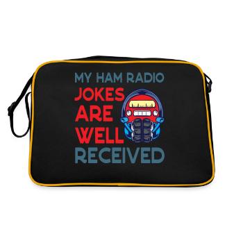 Radio Jokes Are Well Received Ham Radio - Retro Bag - black/gold - Back