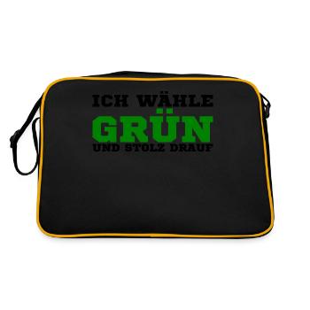 Die grünen - Retro Tasche - Schwarz/Gold - Hinten