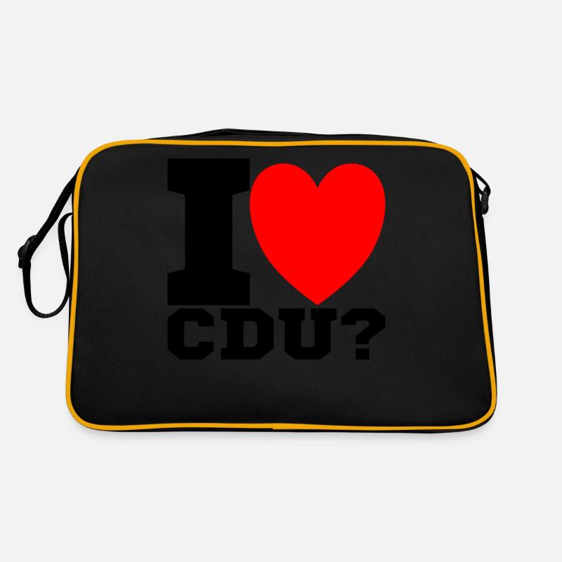I love CDU - Retro Tasche - Schwarz/Gold