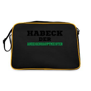 Habeck Nein Danke - Retro Tasche - Schwarz/Gold - Hinten