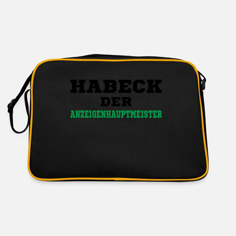 Habeck Nein Danke - Retro Tasche - Schwarz/Gold