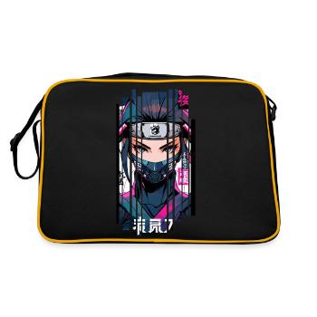 Cyborg ninja kanji - Retro Bag - black/gold - Back