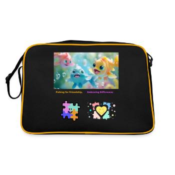 Pêcher l’amitié Accepter les différences - Sac Retro - noir/or - Dos