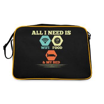 Tout ce dont j’ai besoin, c’est du wifi, de la nourriture et de mon - Sac Retro - noir/or - Dos