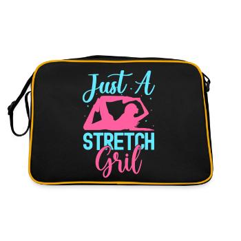 Yoga Just A Stretch Girl Funny Yoga - Retro Bag - black/gold - Back