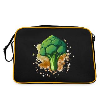 Vegetarian Vegan Broccoli Design - Retro Bag - black/gold - Back