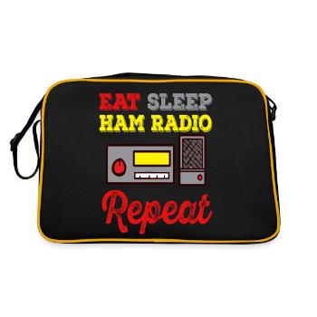 Amateur Transmission Eat Sleep Ham Radio - Retro Bag - black/gold - Back