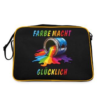 PAINT CAN: COLOUR MAKES YOU HAPPY - Retro Bag - black/gold - Back
