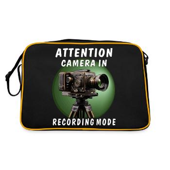 ATTENTION CAMERA IN RECORDING MODE - Retro Bag - black/gold - Back