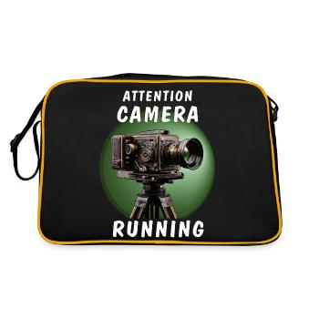 ATTENTION CAMERA RUNNING - Retro Bag - black/gold - Back