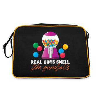 Real Boys Smell Like Gumballs Retro Chewing Gum - Retro Tasche - Schwarz/Gold - Hinten
