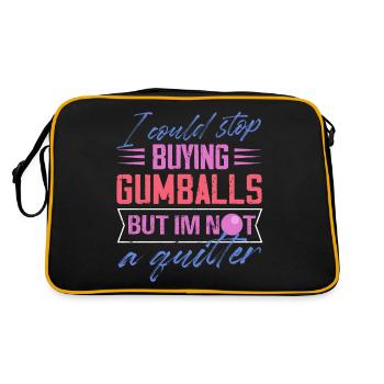 I Could Stop Buying Gumballs But I'm Not A Quitter - Retro Tasche - Schwarz/Gold - Hinten