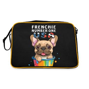 FRENCHIE NUMBER ONE USA - Retro Tasche - Schwarz/Gold - Hinten