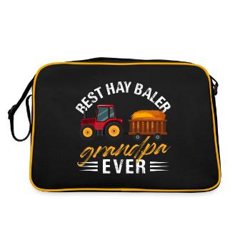 Meilleur fermier de balles de foin Grand-père de tous les temps - Sac Retro - noir/or - Dos