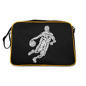 Basketball Calligraphie Cerceaux Basketball - Sac Retro - noir/or - Dos