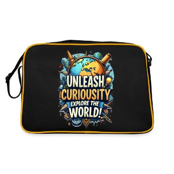 EXPLORE THE WORLD - Retro Bag - black/gold - Back