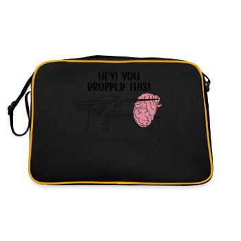 Hey! You Dropped This Gehirn Humor - Retro Tasche - Schwarz/Gold - Hinten