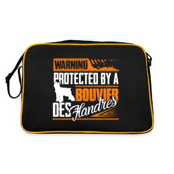 Protected By Bouvier Des Flandres - Retro Bag - black/gold - Back