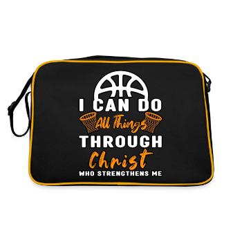 Le Christ qui me fortifie Basketball - Sac Retro - noir/or - Dos