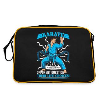 Karate: The art of making your opponent question t - Retro Bag - black/gold - Back