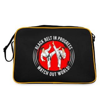 Ceinture noire en cours - attention monde ! - Sac Retro - noir/or - Dos