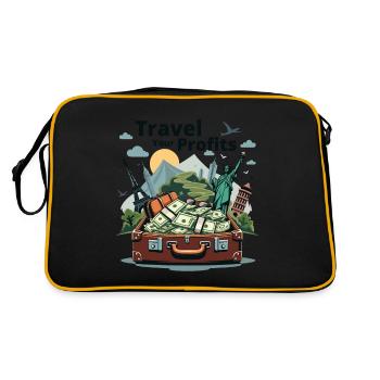 GO TRAVEL - Sac Retro - noir/or - Dos