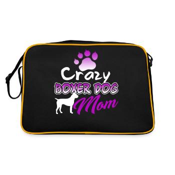 Crazy Boxer Dog Mom - Retro Bag - black/gold - Back