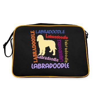 Funny Labradoodle - Retro Bag - black/gold - Back