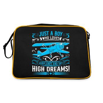 Just a girl/boy who loves airplanes and sky - high - Retro Bag - black/gold - Back