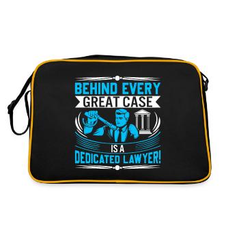 Hinter jedem großartigen Fall steht ein engagierter Anwalt! - Retro Tasche - Schwarz/Gold - Hinten