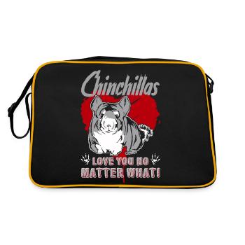 Chinchillas Love You No Matter What - Retro Bag - black/gold - Back
