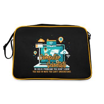 Informaticiens : nous résolvons des problèmes que vous n’avez pas résolus - Sac Retro - noir/or - Dos