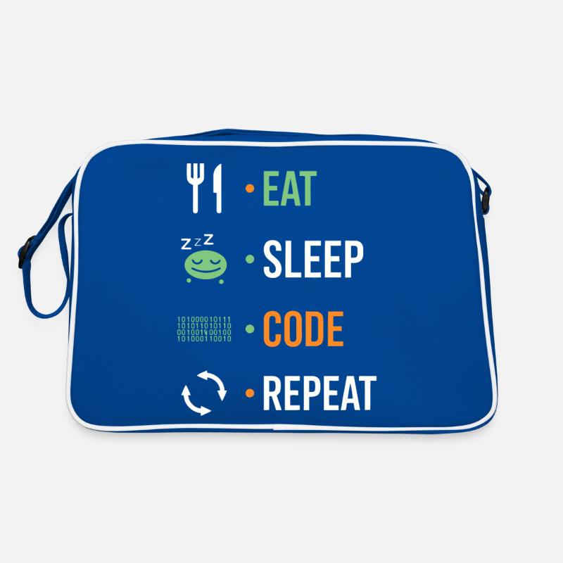 Eat, sleep, code, repeat. Retro Bag