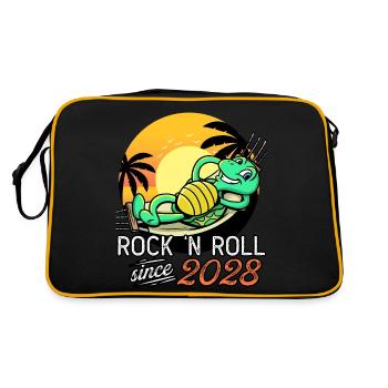 Tortue Rock N Roll Depuis 2028 Anniversaire - Sac Retro - noir/or - Dos